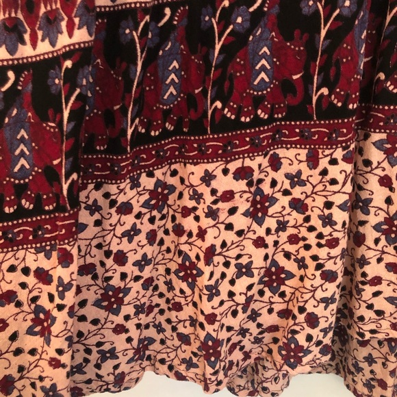 Vintage Indian Block Print Wrap Skirt - Picture 4 of 10